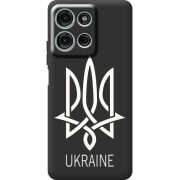 Чорний чохол BoxFace Motorola Moto G56 Тризуб монограмма ukraine