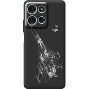 Чорний чохол BoxFace Motorola Moto G56 Військовий літак