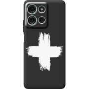 Чорний чохол BoxFace Motorola Moto G56 Білий хрест ЗСУ