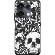 Чорний чохол BoxFace Umidigi G9 Skull and Roses
