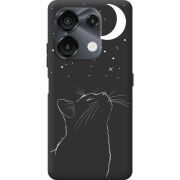 Чорний чохол BoxFace Umidigi G9 Місячний кіт