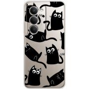 Прозорий чохол BoxFace Xiaomi Redmi 15 171 mm с 3D-глазками Black Kitty