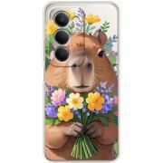 Прозорий чохол BoxFace Xiaomi Redmi 15 171 mm Капибара з квітами