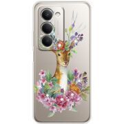 Чохол зі стразами Xiaomi Redmi 15 171 mm Deer with flowers