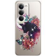 Чохол зі стразами Xiaomi Redmi 15 171 mm Cat in Flowers