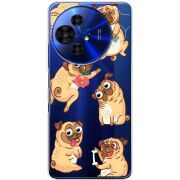 Прозорий чохол BoxFace TCL 50 Pro NxtPaper 5G с 3D-глазками Pug
