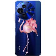 Прозорий чохол BoxFace TCL 50 Pro NxtPaper 5G Floral Flamingo