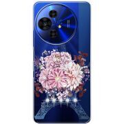 Чохол зі стразами TCL 50 Pro NxtPaper 5G Eiffel Tower