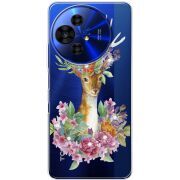 Чохол зі стразами TCL 50 Pro NxtPaper 5G Deer with flowers