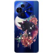 Чохол зі стразами TCL 50 Pro NxtPaper 5G Cat in Flowers