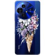 Чохол зі стразами TCL 50 Pro NxtPaper 5G Ice Cream Flowers