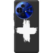 Чорний чохол BoxFace TCL 50 Pro NxtPaper 5G Білий хрест ЗСУ