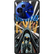 Чорний чохол BoxFace TCL 50 Pro NxtPaper 5G Привид Києва в дії