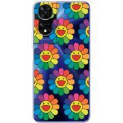 Прозорий чохол BoxFace TCL 505 Hippie Flowers