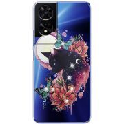 Чохол зі стразами TCL 505 Cat in Flowers