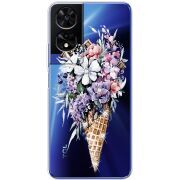 Чохол зі стразами TCL 505 Ice Cream Flowers