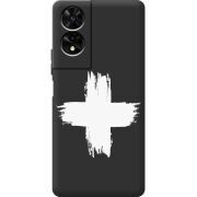 Чорний чохол BoxFace TCL 505 Білий хрест ЗСУ