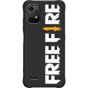 Чорний чохол BoxFace Umidigi Bison X20 Free Fire White Logo