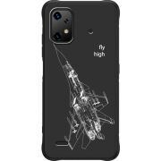 Чорний чохол BoxFace Umidigi Bison X20 Військовий літак