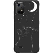 Чорний чохол BoxFace Umidigi Bison X20 Місячний кіт