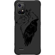 Чорний чохол BoxFace Umidigi Bison X20 Wolf and Raven