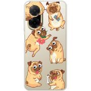 Прозорий чохол BoxFace Poco C71 с 3D-глазками Pug