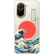 Прозорий чохол BoxFace Poco C71 Большая волна в Канагаве