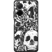 Чорний чохол BoxFace Poco C71 Skull and Roses