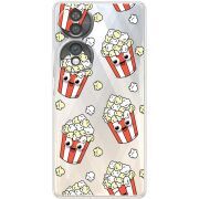 Прозорий чохол BoxFace Honor 70 с 3D-глазками Popcorn