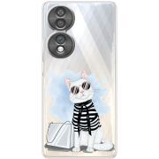 Прозорий чохол BoxFace Honor 70 Cat Style