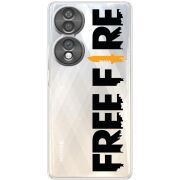 Прозорий чохол BoxFace Honor 70 Free Fire Black Logo