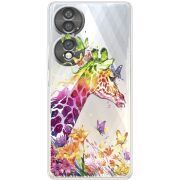 Прозорий чохол BoxFace Honor 70 Colorful Giraffe