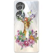 Чохол зі стразами Honor 70 Deer with flowers