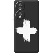Чорний чохол BoxFace Honor 70 Білий хрест ЗСУ