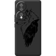 Чорний чохол BoxFace Honor 70 Wolf and Raven
