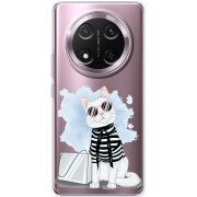 Прозорий чохол BoxFace Honor Magic 7 Lite 5G Cat Style