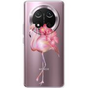 Прозорий чохол BoxFace Honor Magic 7 Lite 5G Floral Flamingo