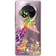 Прозорий чохол BoxFace Honor Magic 7 Lite 5G Colorful Giraffe