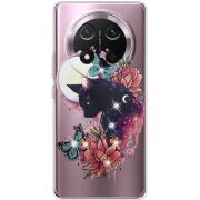 Чохол зі стразами Honor Magic 7 Lite 5G Cat in Flowers