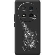 Чорний чохол BoxFace Honor Magic 7 Lite 5G Військовий літак