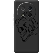 Чорний чохол BoxFace Honor Magic 7 Lite 5G Skull and Roses