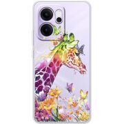 Прозорий чохол BoxFace OPPO Reno 14 F Colorful Giraffe