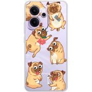 Прозорий чохол BoxFace OPPO Reno 14 FS с 3D-глазками Pug