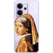 Прозорий чохол BoxFace OPPO Reno 14 FS Девушка с жемчужной серёжкой