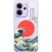 Прозорий чохол BoxFace OPPO Reno 14 FS Большая волна в Канагаве