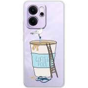 Прозорий чохол BoxFace OPPO Reno 14 FS Segull in Cofee Pool