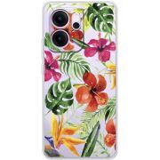 Прозорий чохол BoxFace OPPO Reno 14 FS Tropical Flowers