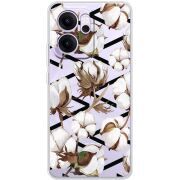 Прозорий чохол BoxFace OPPO Reno 14 FS Cotton flowers