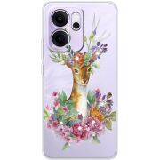 Чохол зі стразами OPPO Reno 14 FS Deer with flowers