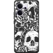 Чорний чохол BoxFace OPPO Reno 14 FS Skull and Roses